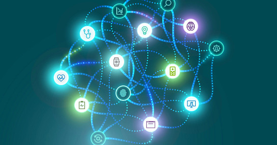 icons connected through network_artificail_intelligence