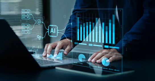 AI data holograms on computer