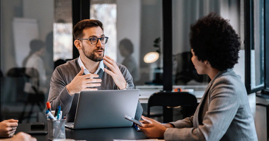 two people in business meeting