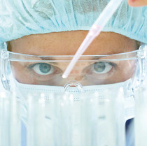 Oncology specialist examining patient charts
