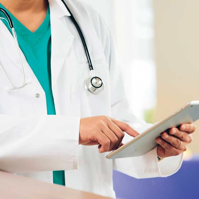 Physician using digital records