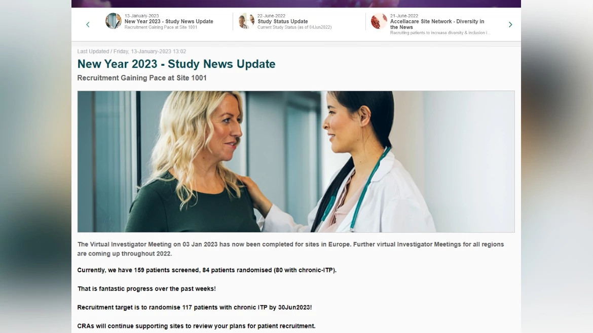 Portal for study news updates