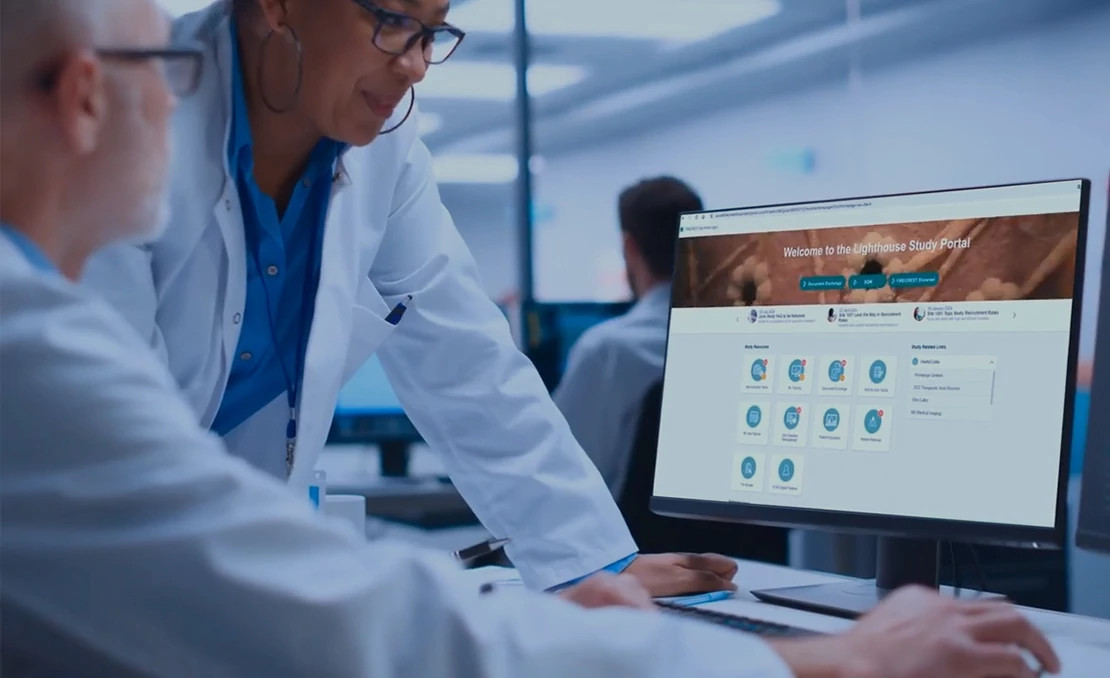 doctors working on computer FORECREST portal