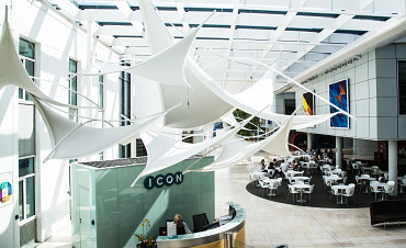 Modern reception area at Dublin office