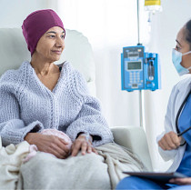oncology patient with doctor in hospital