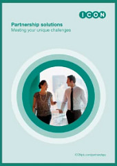 Brochure detailing partnership solutions in pharma
