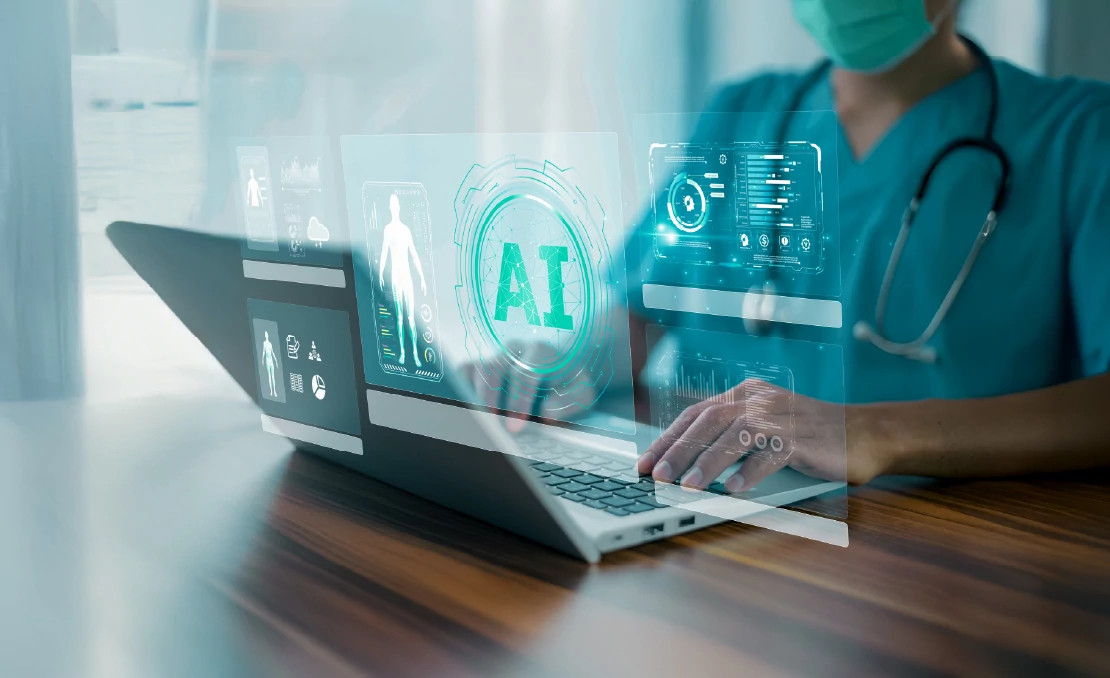 Web imagery for blog page, "Real time clinical trials + AI"