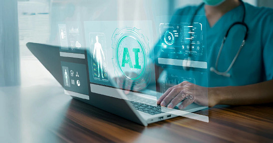 Web imagery for blog page, "Real time clinical trials + AI"