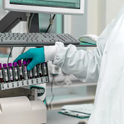lab worker sampling