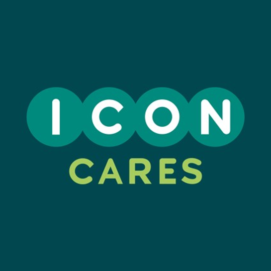 ICON Cares logo on solid background colour for News/ Press Releases