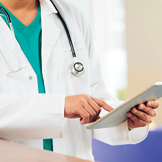 Clinical research team in hospital setting
