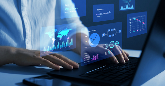 digital data on laptop