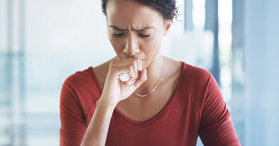 woman coughing